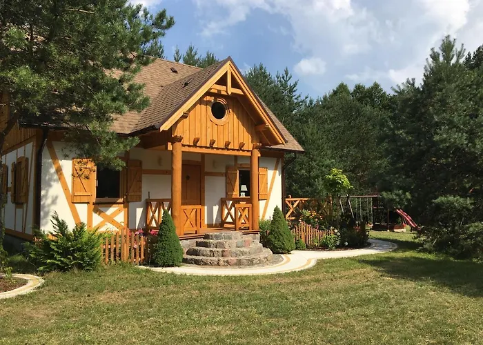 Deluxe Zdrojowa -willa Typu Alpejskiego W Borach Tucholskich-caloroczna Balia Z Jacuzzi-prywatny I Strumyk -duza Wiata Grillowa